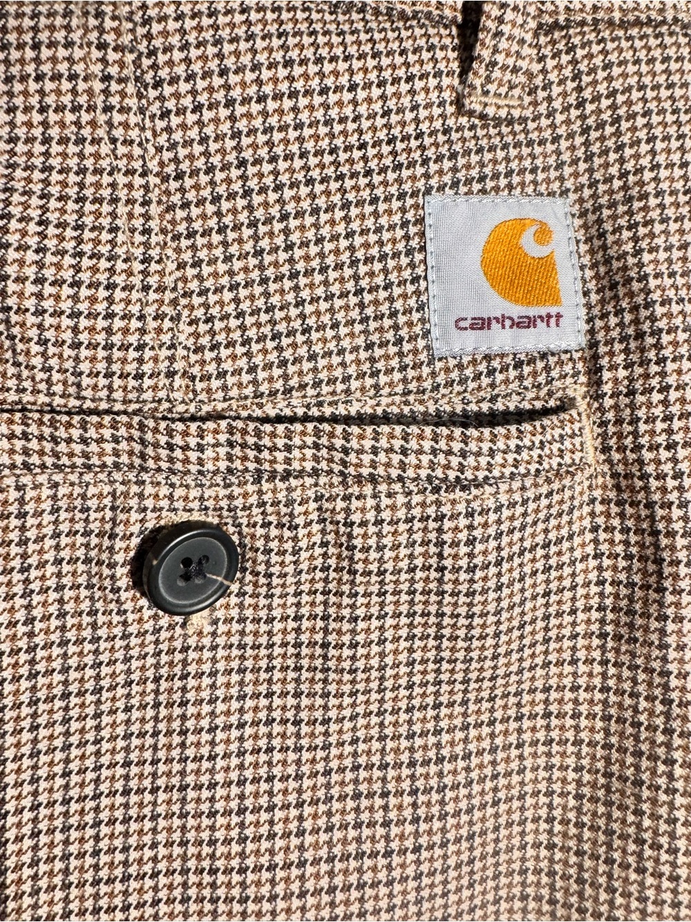 Carhartt Men’s Brown & Tan Houndstooth Shirt Jacket